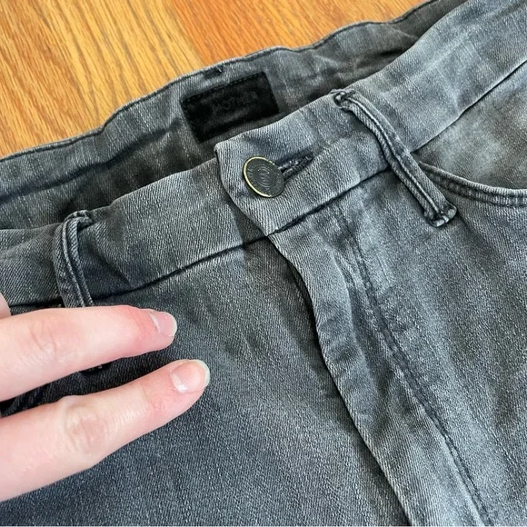 MOTHER DENIM High Waisted Looker Ankle Fray Gray High Rise Cropped Skinny Jeans - Picture 14 of 16